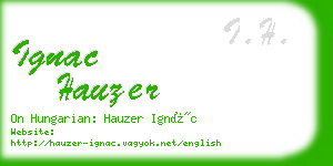 ignac hauzer business card